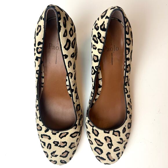 Linea Paolo Brooke Block Heel Leopard Cheetah Pumps Animal Print Heels Sz 10.5 - Picture 4 of 9
